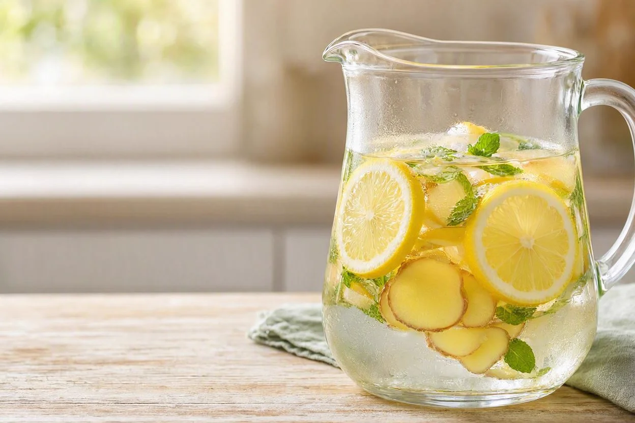 Agua de jengibre, limón y menta: receta fresca y digestiva