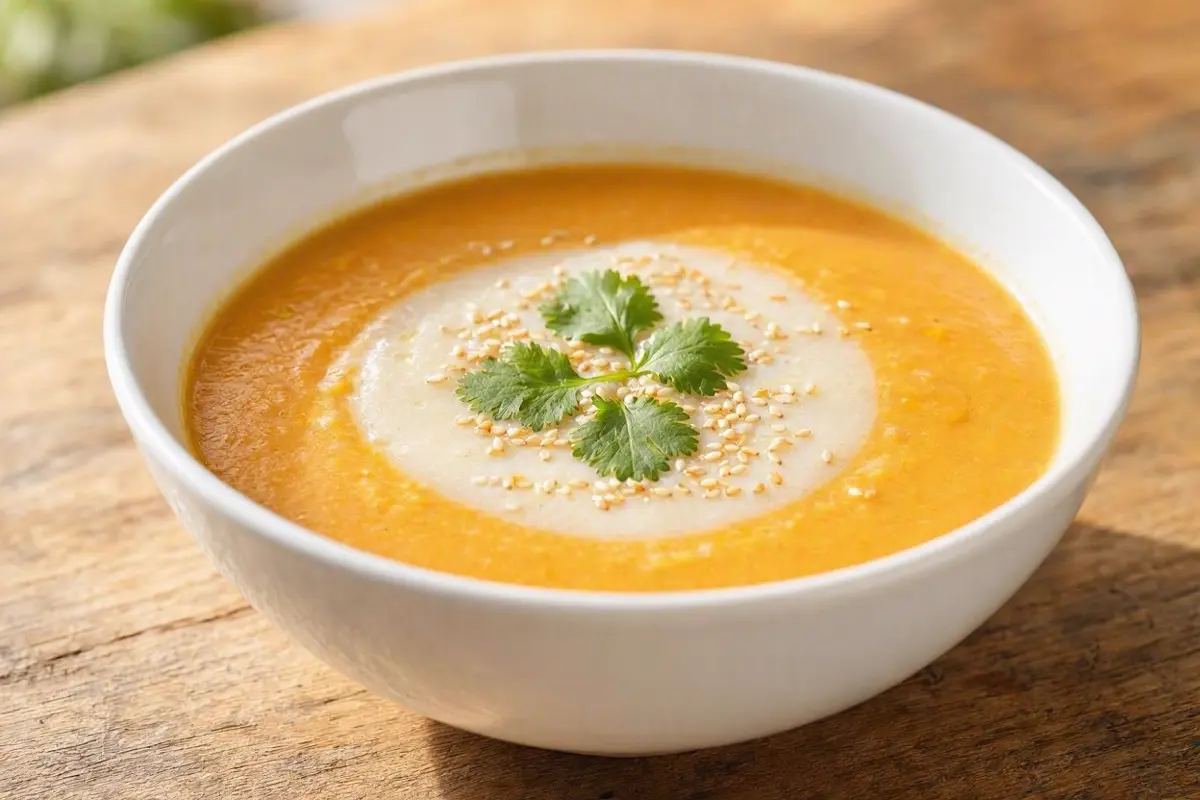 Crema de zanahoria y jengibre con coco