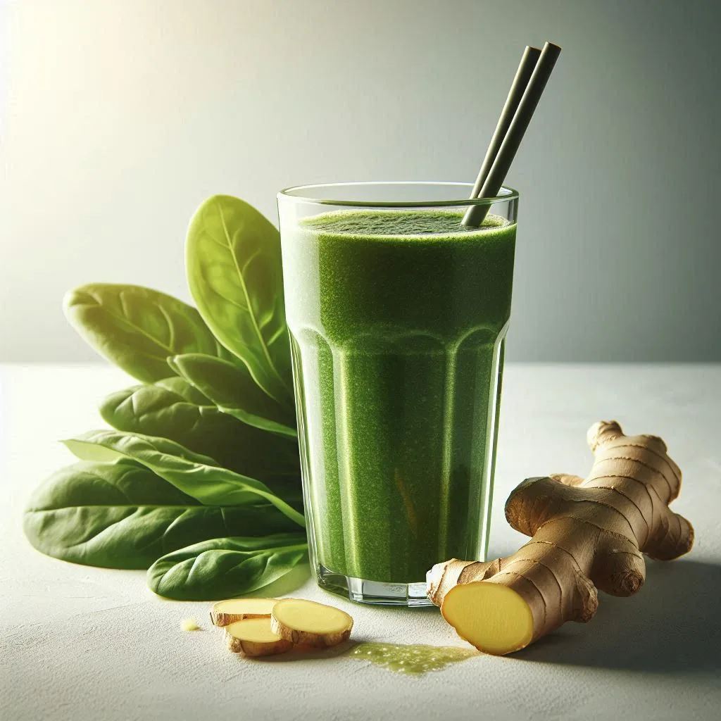 Smoothie energizante de mañana: plátano, jengibre y espinaca