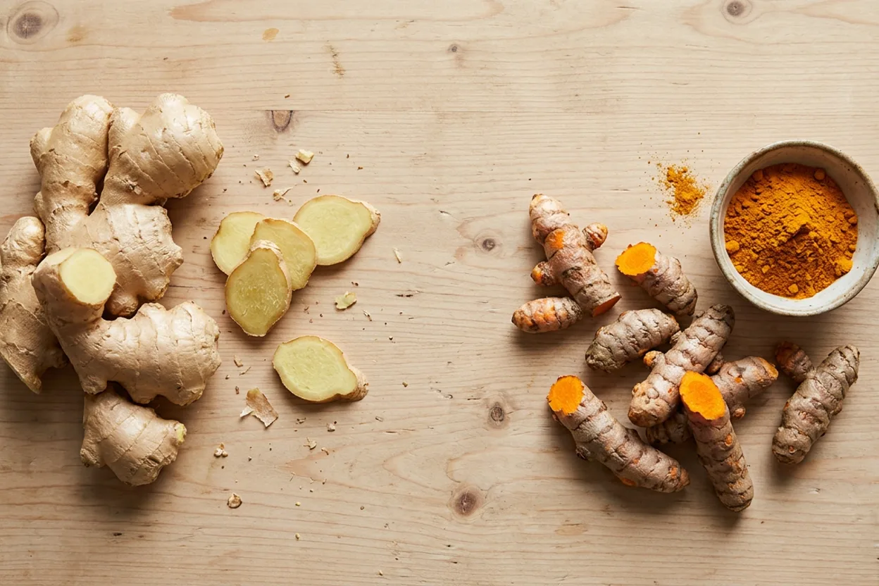 Jengibre vs cúrcuma: diferencias, usos y cuál elegir