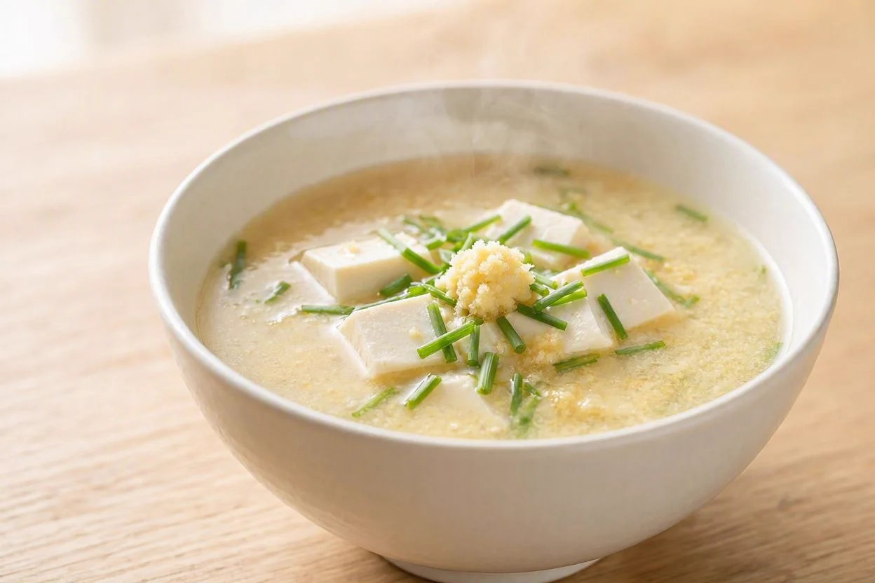 Sopa de miso con jengibre en 15 minutos